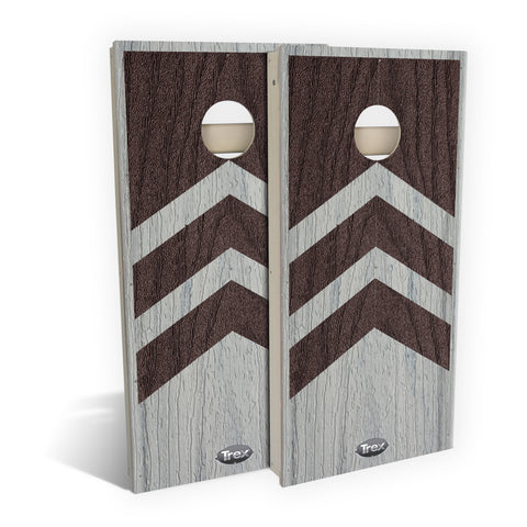 Trex® Cornhole Foggy Wharf/ Woodland Brown Arrows All-Weather Cornhole Board Set (includes 8 all-weather bags)