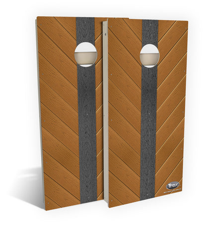Trex Mustard Seed Angled Weatherproof Cornhole Board Set (includes 8 all-weather bags)